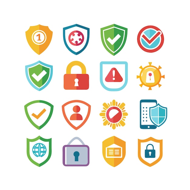 Ilustración vectorial de la colección de iconos de seguridad