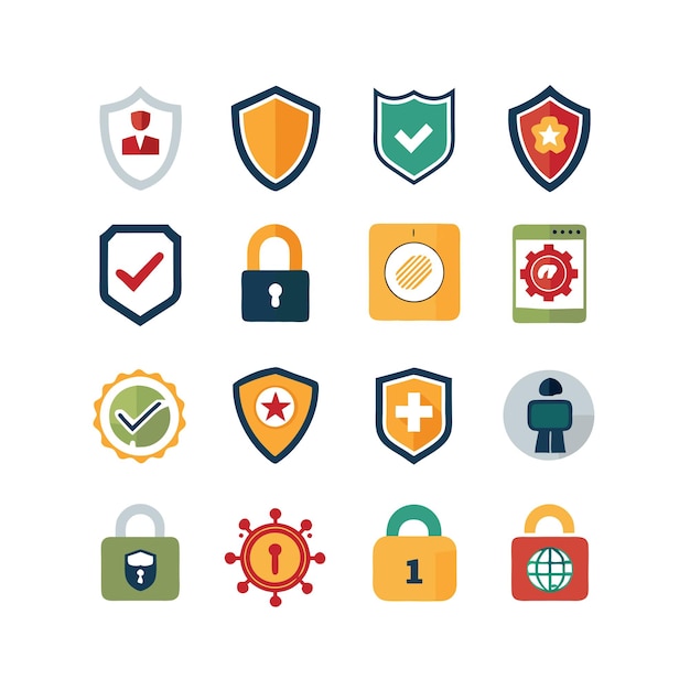 Ilustración vectorial de la colección de iconos de seguridad