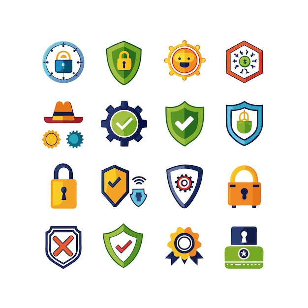 Ilustración vectorial de la colección de iconos de seguridad