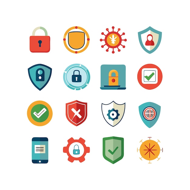 Ilustración vectorial de la colección de iconos de seguridad