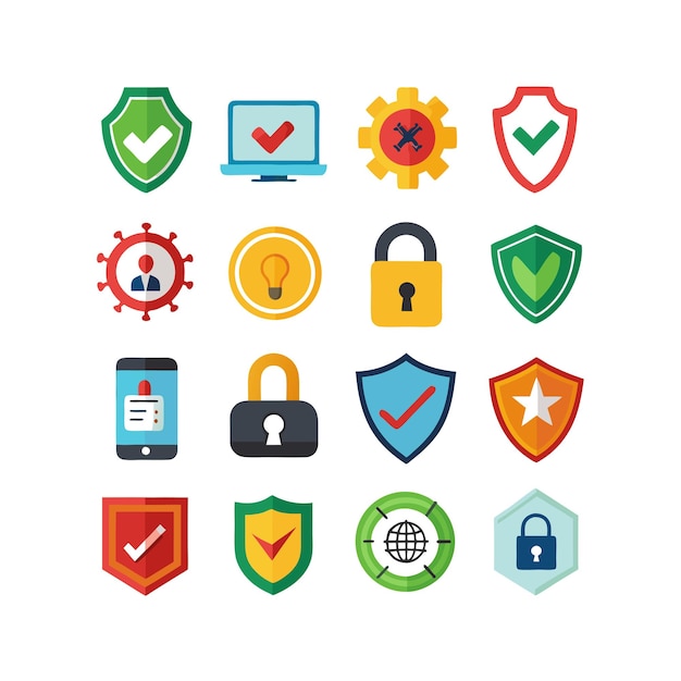 Ilustración vectorial de la colección de iconos de seguridad