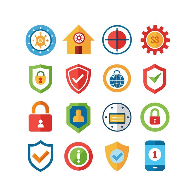 Ilustración vectorial de la colección de iconos de seguridad