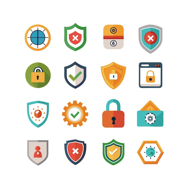 Ilustración vectorial de la colección de iconos de seguridad