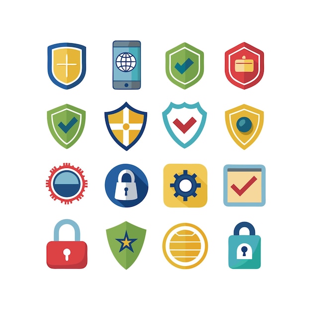 Ilustración vectorial de la colección de iconos de seguridad