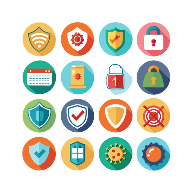 Ilustración vectorial de la colección de iconos de seguridad