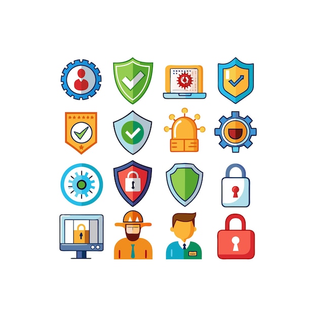 Ilustración vectorial de la colección de iconos de seguridad