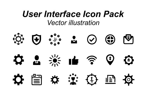 Ilustración vectorial de la colección de iconos de tecnología de UI