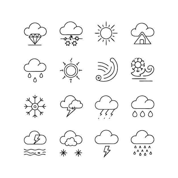 Ilustración vectorial de la colección de iconos del tiempo
