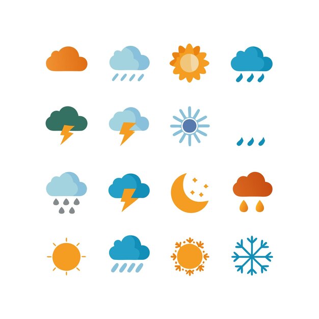 Ilustración vectorial de la colección de iconos del tiempo