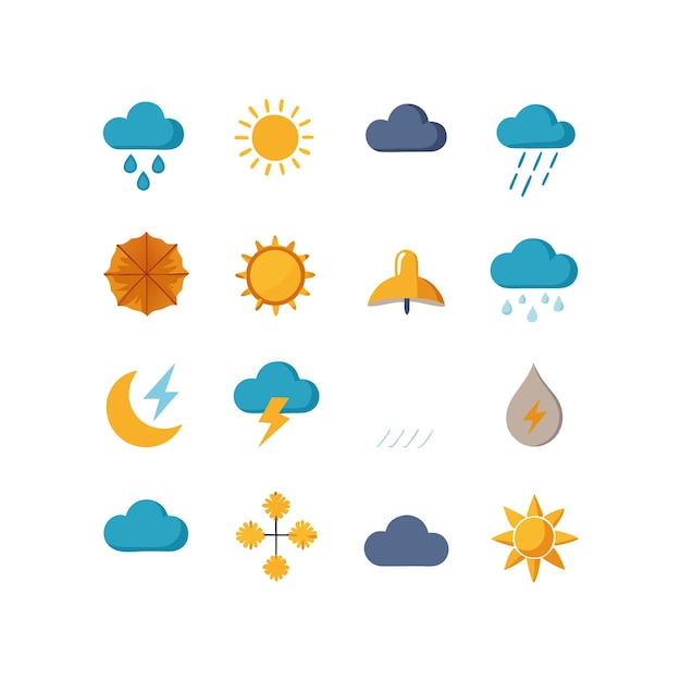 Ilustración vectorial de la colección de iconos del tiempo