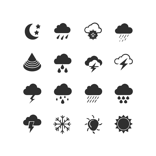 Ilustración vectorial de la colección de iconos del tiempo
