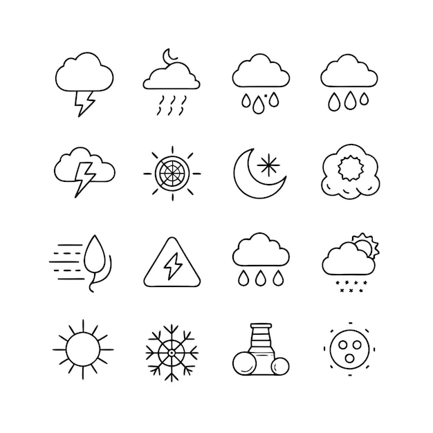 Ilustración vectorial de la colección de iconos del tiempo