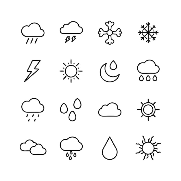 Ilustración vectorial de la colección de iconos del tiempo