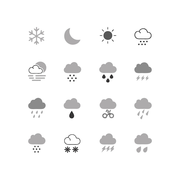 Ilustración vectorial de la colección de iconos del tiempo
