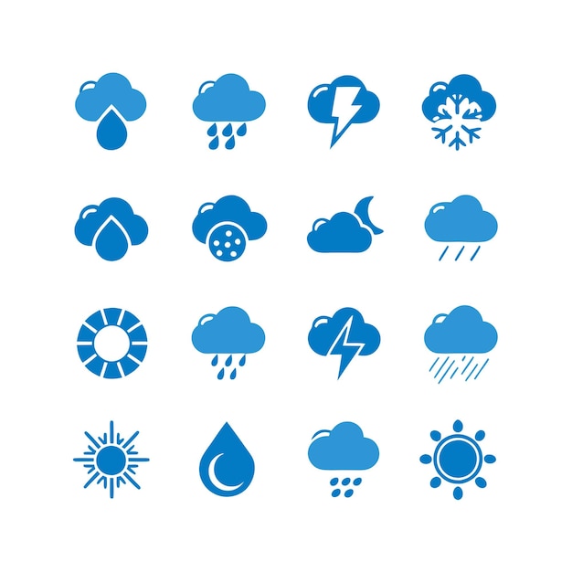 Ilustración vectorial de la colección de iconos del tiempo