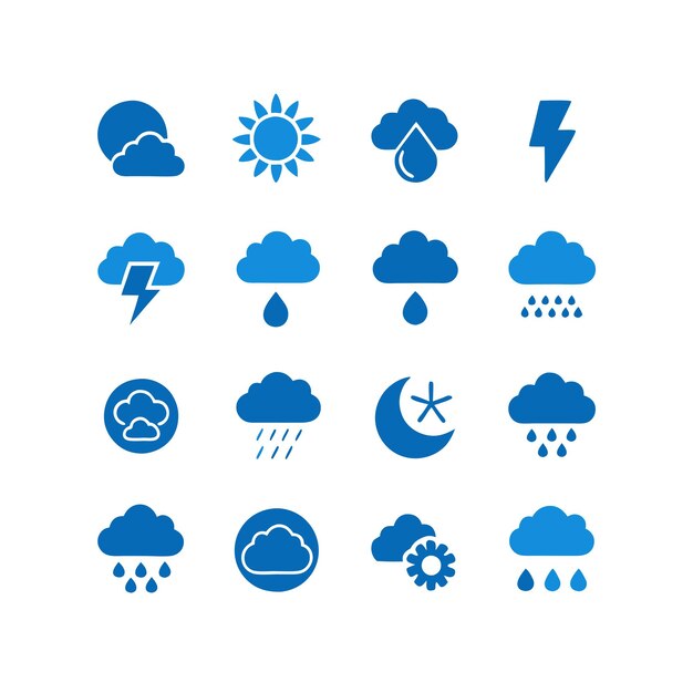 Ilustración vectorial de la colección de iconos del tiempo