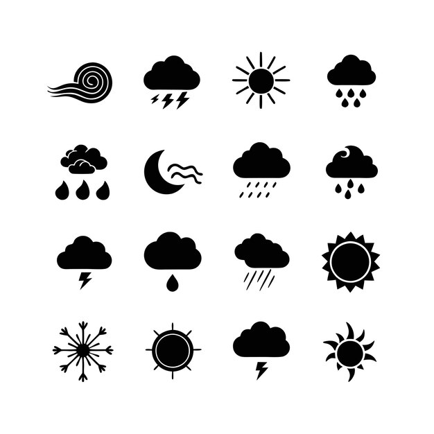 Ilustración vectorial de la colección de iconos del tiempo