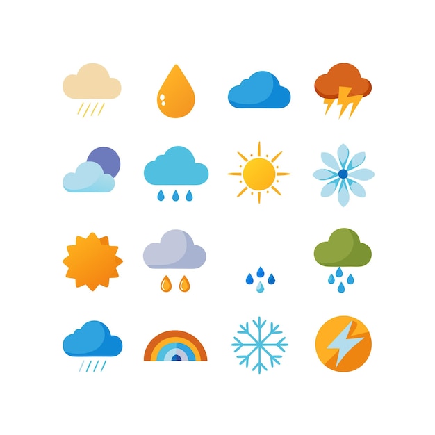 Ilustración vectorial de la colección de iconos del tiempo