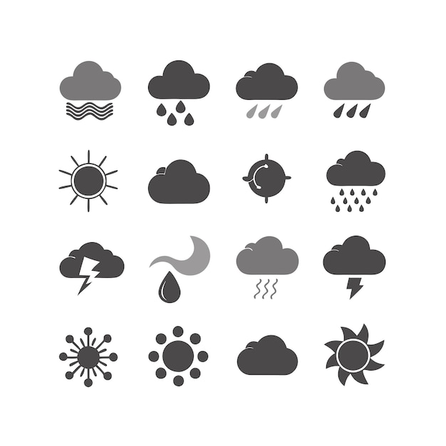Ilustración vectorial de la colección de iconos del tiempo