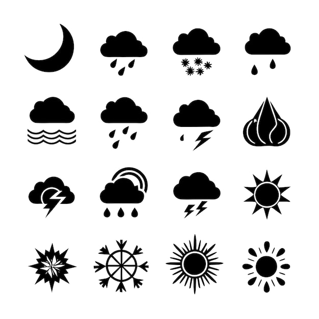 Ilustración vectorial de la colección de iconos del tiempo