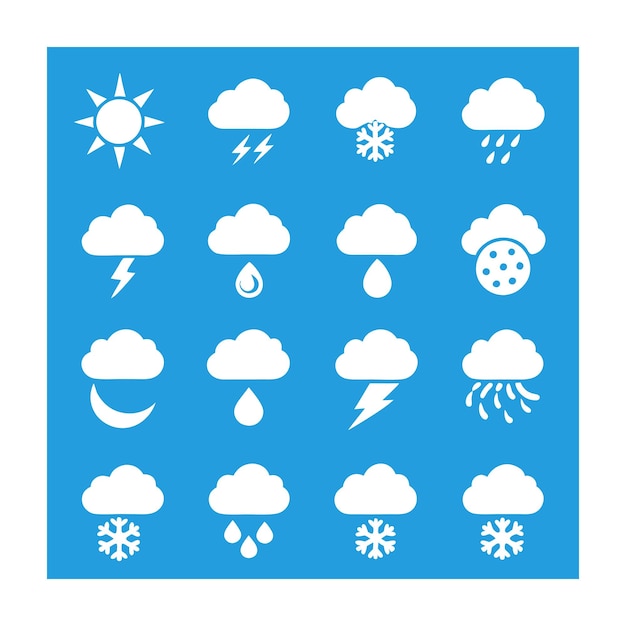 Ilustración vectorial de la colección de iconos del tiempo