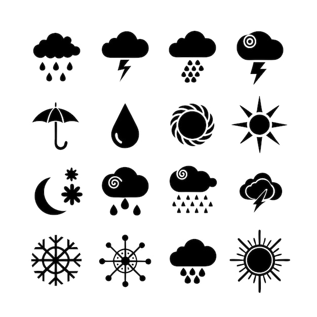 Ilustración vectorial de la colección de iconos del tiempo