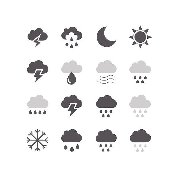 Ilustración vectorial de la colección de iconos del tiempo