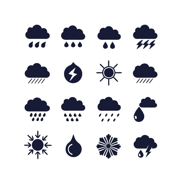 Ilustración vectorial de la colección de iconos del tiempo