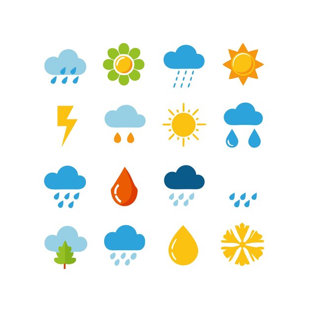 Ilustración vectorial de la colección de iconos del tiempo