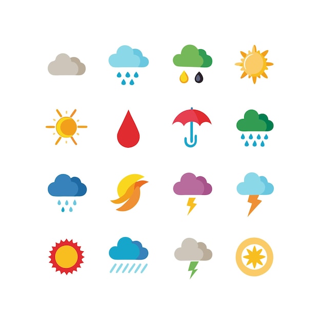 Ilustración vectorial de la colección de iconos del tiempo