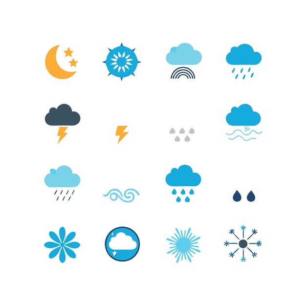 Ilustración vectorial de la colección de iconos del tiempo
