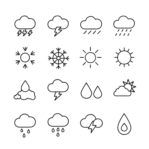 Ilustración vectorial de la colección de iconos del tiempo