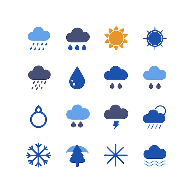 Ilustración vectorial de la colección de iconos del tiempo