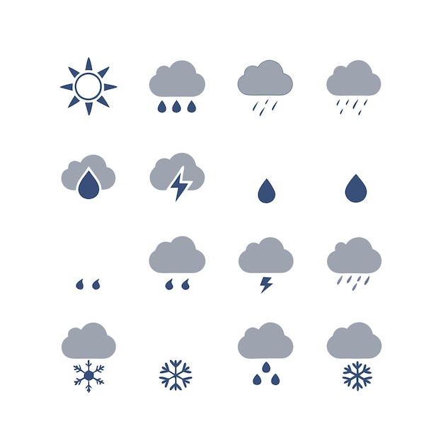 Ilustración vectorial de la colección de iconos del tiempo
