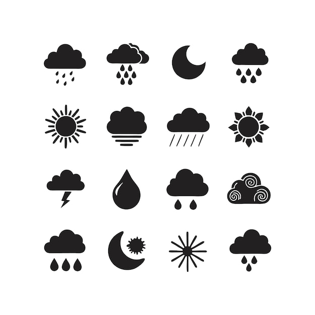 Ilustración vectorial de la colección de iconos del tiempo