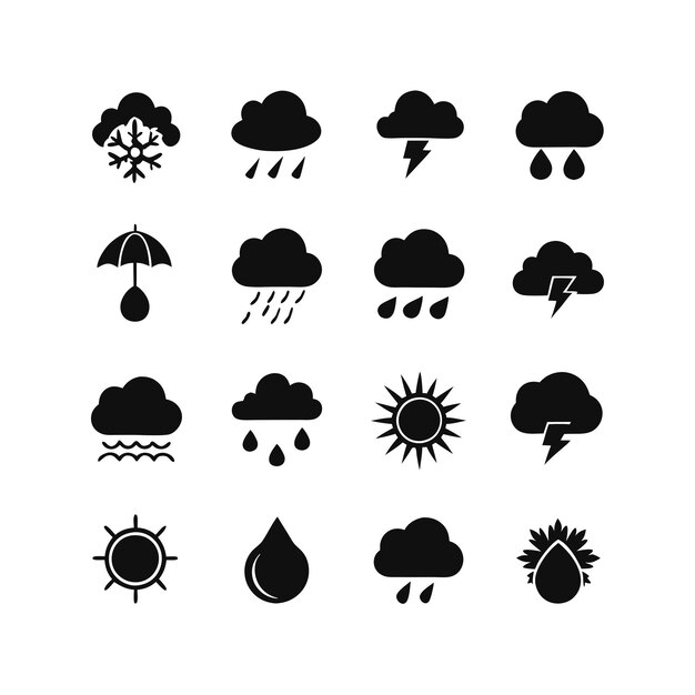 Ilustración vectorial de la colección de iconos del tiempo