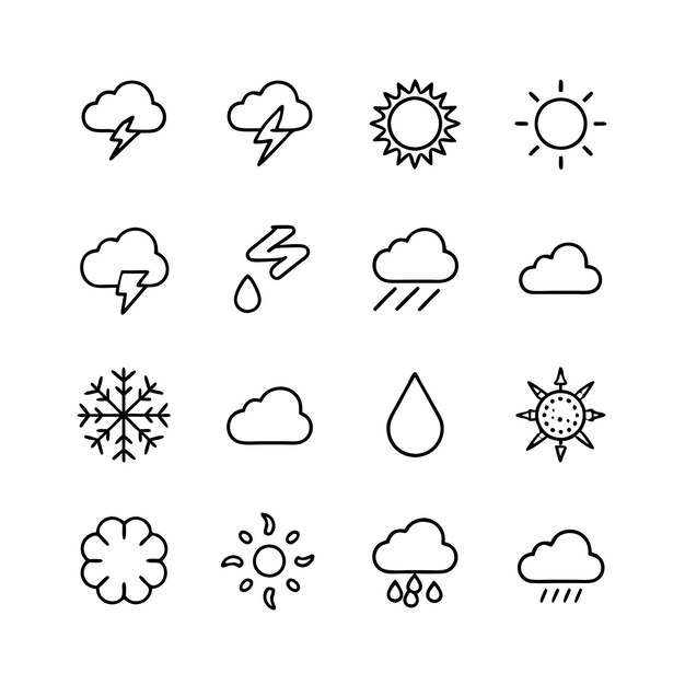 Ilustración vectorial de la colección de iconos del tiempo