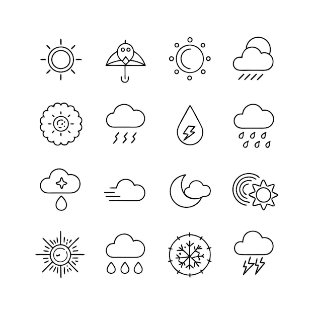 Ilustración vectorial de la colección de iconos del tiempo