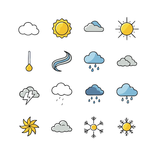 Ilustración vectorial de la colección de iconos del tiempo