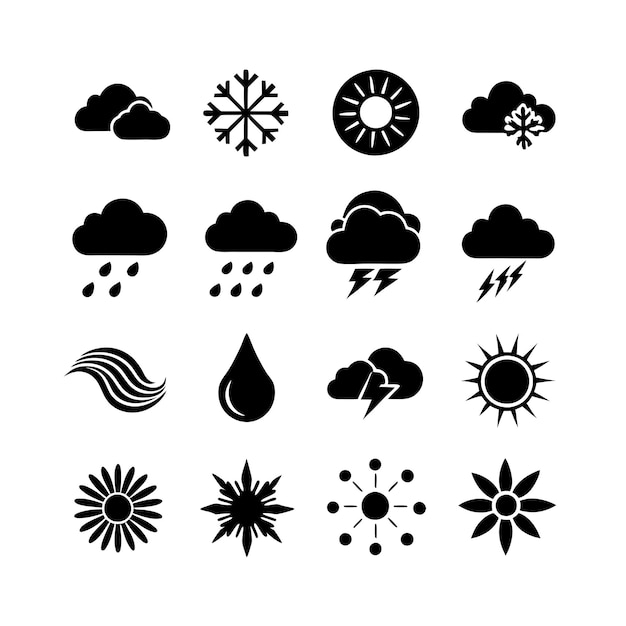 Ilustración vectorial de la colección de iconos del tiempo