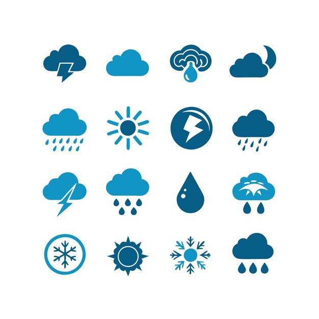 Ilustración vectorial de la colección de iconos del tiempo