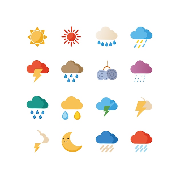 Ilustración vectorial de la colección de iconos del tiempo