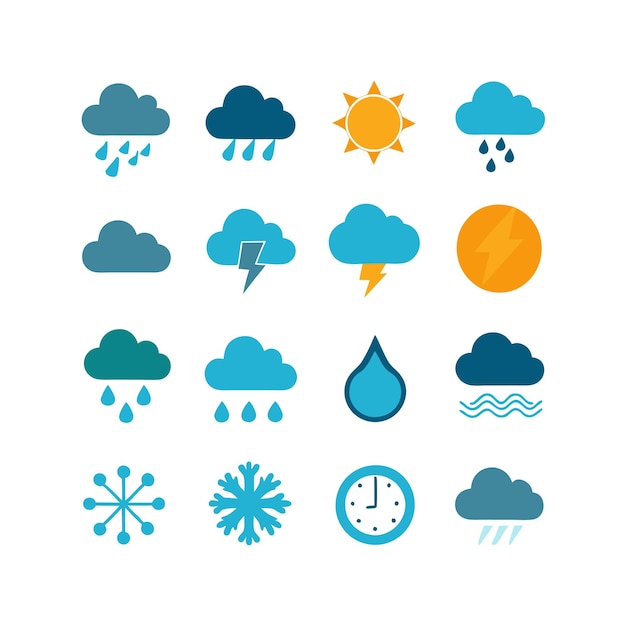 Ilustración vectorial de la colección de iconos del tiempo