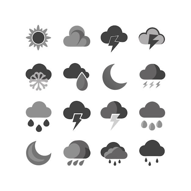 Ilustración vectorial de la colección de iconos del tiempo