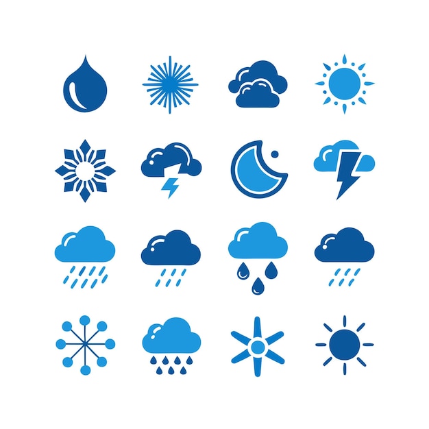 Ilustración vectorial de la colección de iconos del tiempo