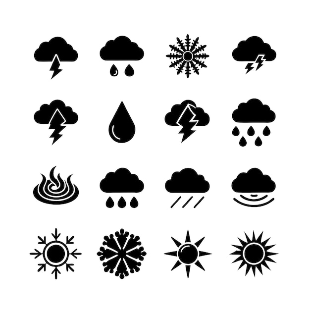Ilustración vectorial de la colección de iconos del tiempo