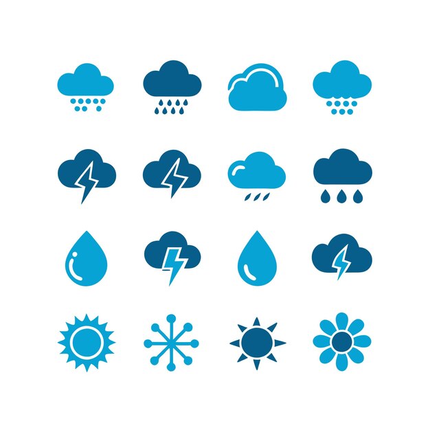 Ilustración vectorial de la colección de iconos del tiempo