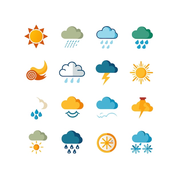 Ilustración vectorial de la colección de iconos del tiempo