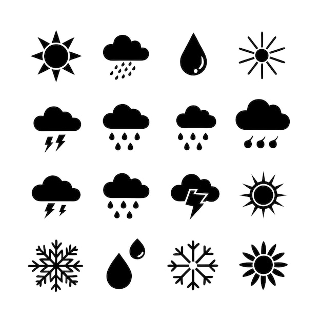 Ilustración vectorial de la colección de iconos del tiempo