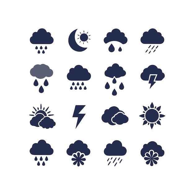 Ilustración vectorial de la colección de iconos del tiempo